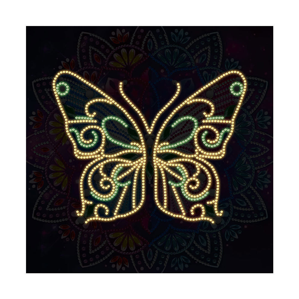 Schmetterling Mandala Farbig Leuchtend Sonderform Diamond Painting