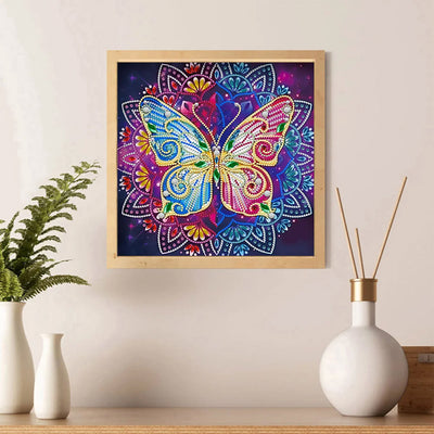 Schmetterling Mandala Farbig Leuchtend Sonderform Diamond Painting