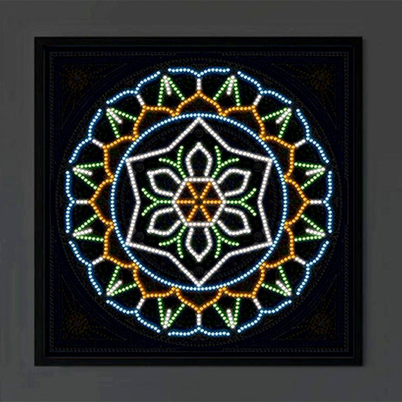 Quadratisches Mandala Farbig Leuchtend Sonderform Diamond Painting