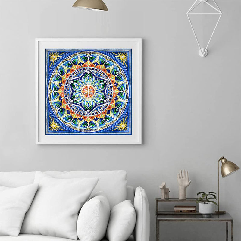 Quadratisches Mandala Farbig Leuchtend Sonderform Diamond Painting