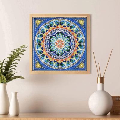 Quadratisches Mandala Farbig Leuchtend Sonderform Diamond Painting