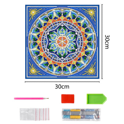 Quadratisches Mandala Farbig Leuchtend Sonderform Diamond Painting