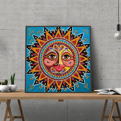 Abstrakte Sonne Farbig Leuchtend Sonderform Diamond Painting