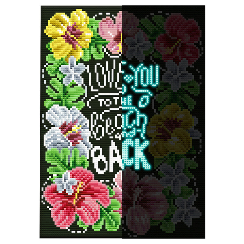 Blumen und Text Leuchtend Kristall Strass Diamond Painting