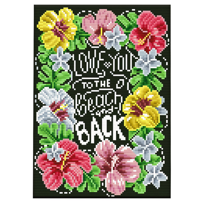 Blumen und Text Leuchtend Kristall Strass Diamond Painting