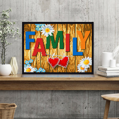 FAMILY Farbig Leuchtend Kristall Strass Diamond Painting