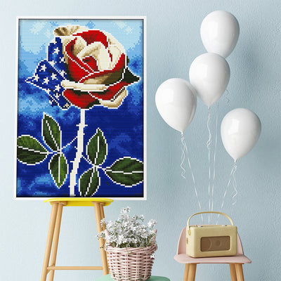 Amerikanische Rose Leuchtend Kristall Strass Diamond Painting