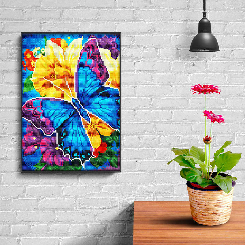 Schmetterling und Blume Leuchtend Kristall Strass Diamond Painting