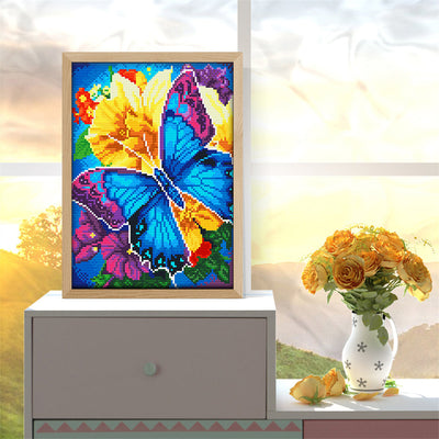 Schmetterling und Blume Leuchtend Kristall Strass Diamond Painting