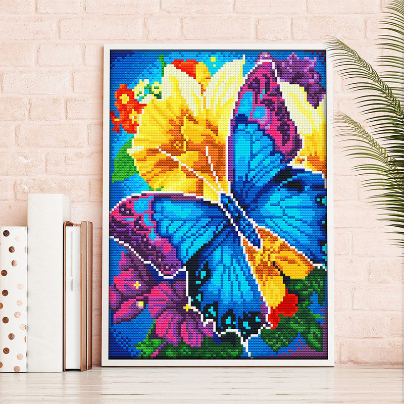 Schmetterling und Blume Leuchtend Kristall Strass Diamond Painting