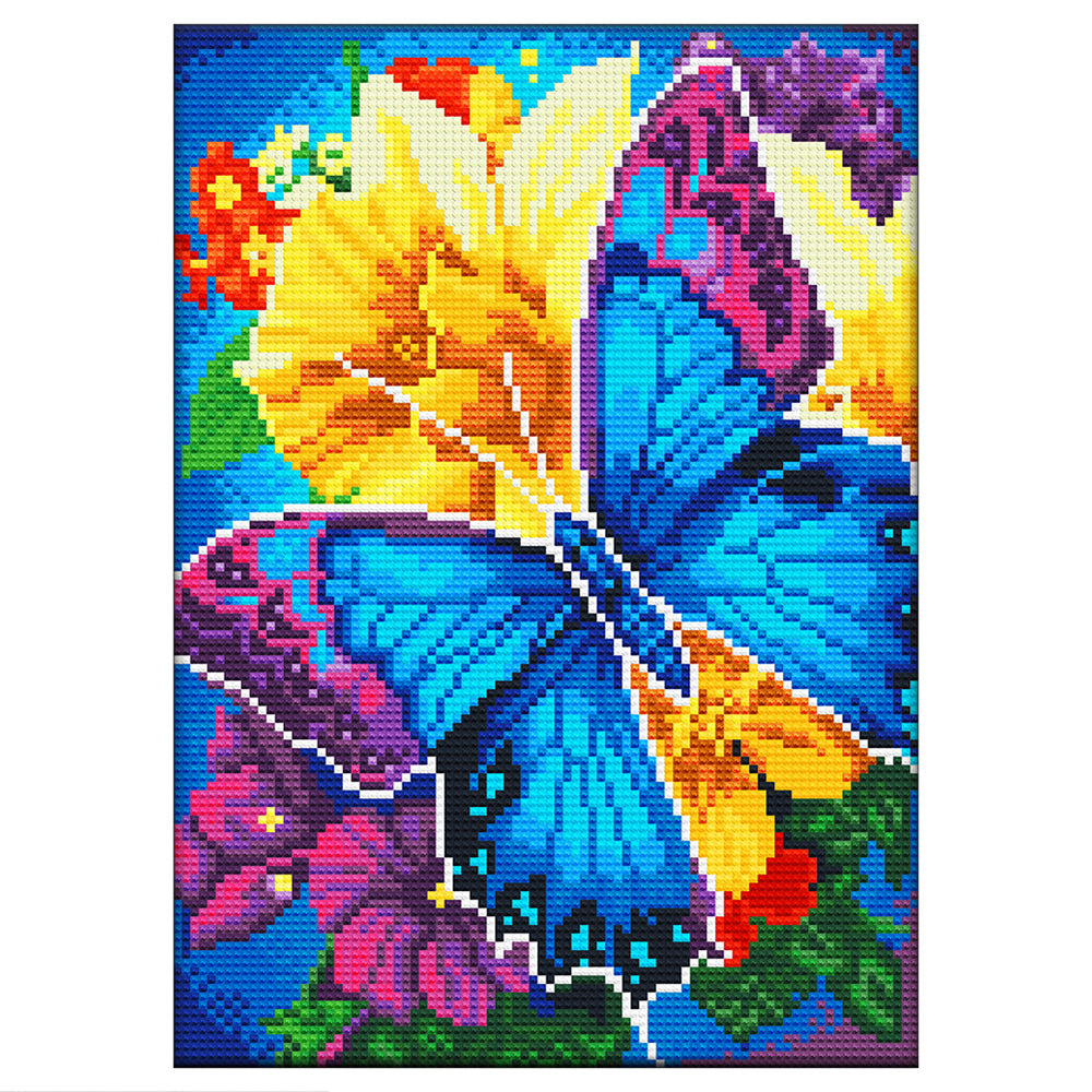 Schmetterling und Blume Leuchtend Kristall Strass Diamond Painting