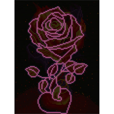 Rose und Herz Leuchtend Kristall Strass Diamond Painting