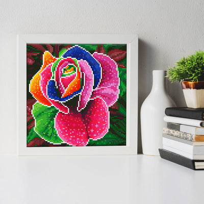 Bunte Rose Leuchtend Kristall Strass Diamond Painting