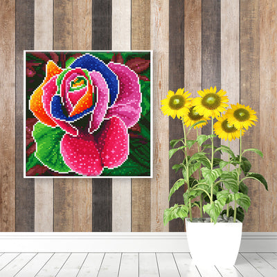 Bunte Rose Leuchtend Kristall Strass Diamond Painting