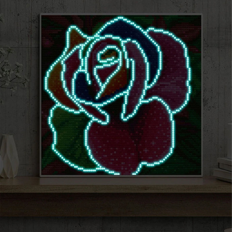 Bunte Rose Leuchtend Kristall Strass Diamond Painting