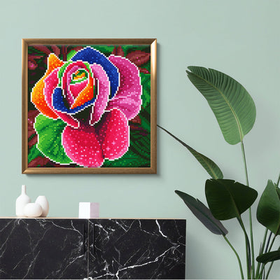 Bunte Rose Leuchtend Kristall Strass Diamond Painting