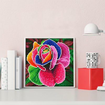 Bunte Rose Leuchtend Kristall Strass Diamond Painting