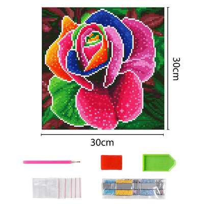 Bunte Rose Leuchtend Kristall Strass Diamond Painting