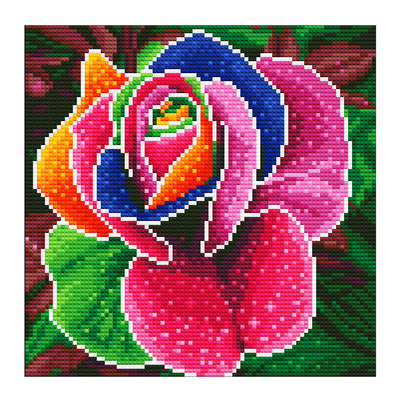 Bunte Rose Leuchtend Kristall Strass Diamond Painting