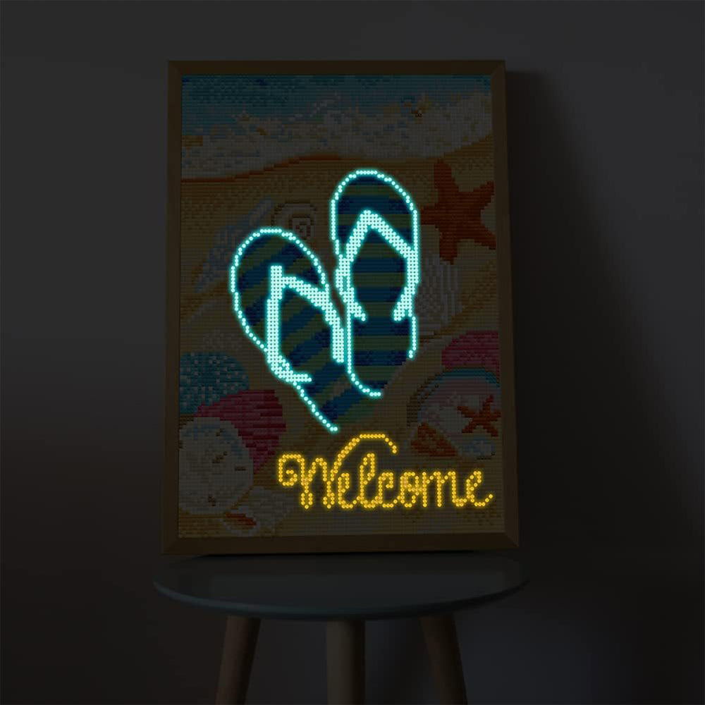 Flip Flops am Strand Leuchtend Kristall Strass Diamond Painting