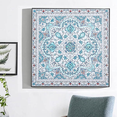 Blaues Mandala Leuchtend Sonderform Diamond Painting