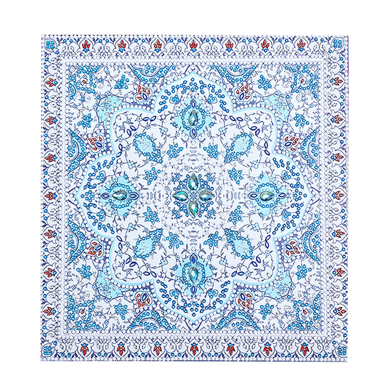 Blaues Mandala Leuchtend Sonderform Diamond Painting