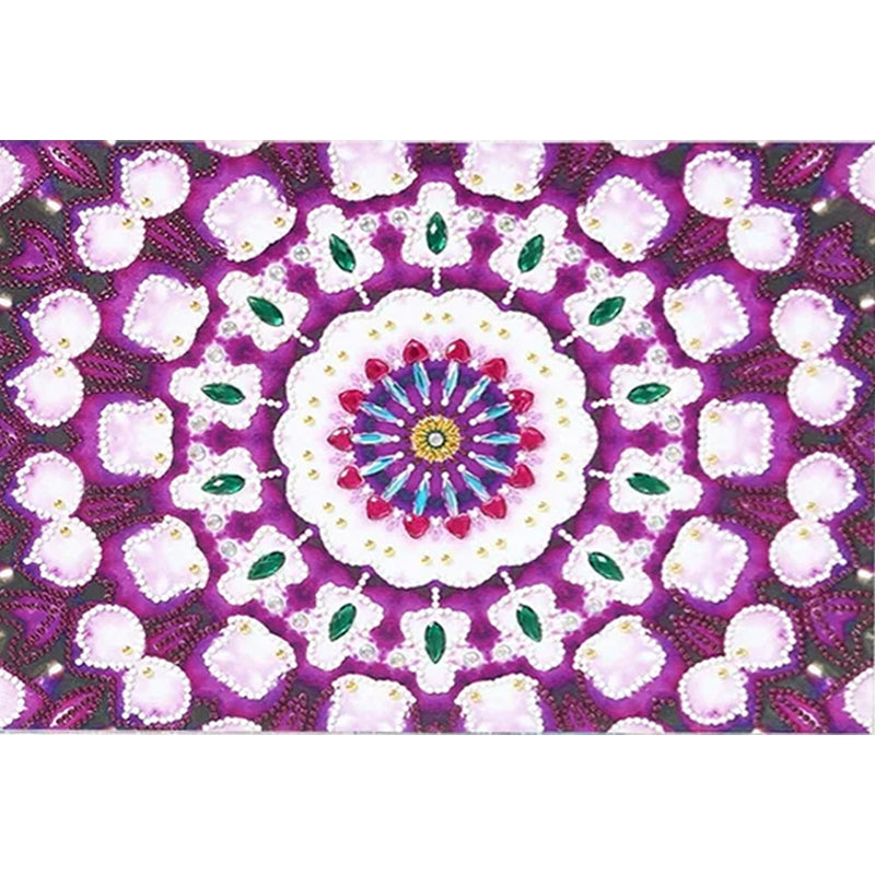 Lila Mandala Leuchtend Sonderform Diamond Painting