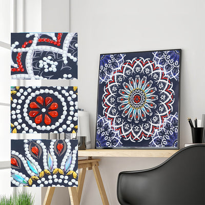 Gänseblümchen Mandala Leuchtend Sonderform Diamond Painting