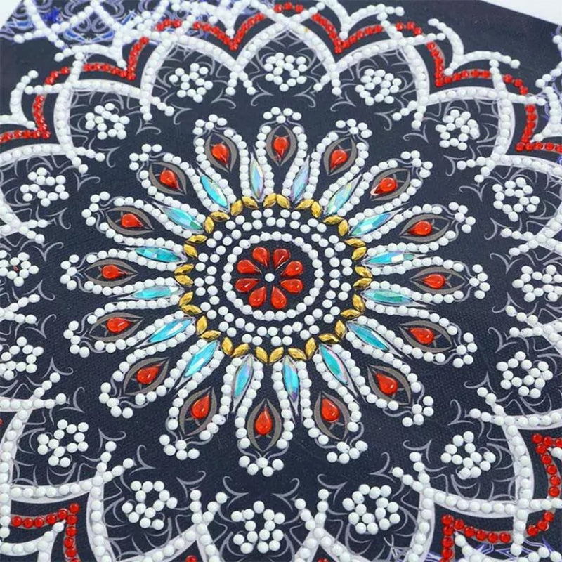 Gänseblümchen Mandala Leuchtend Sonderform Diamond Painting