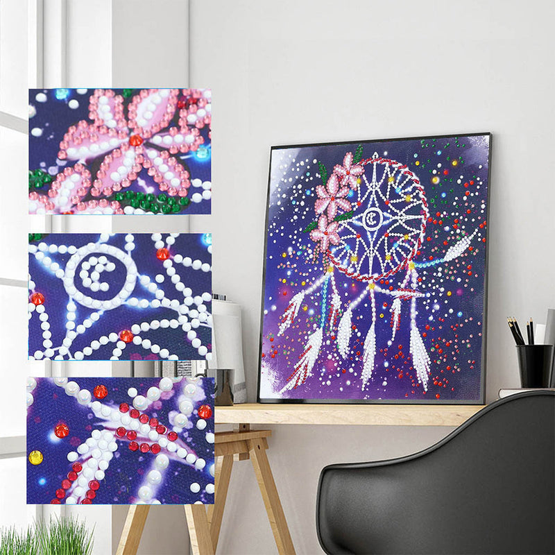 Traumfänger Mandala Leuchtend Sonderform Diamond Painting