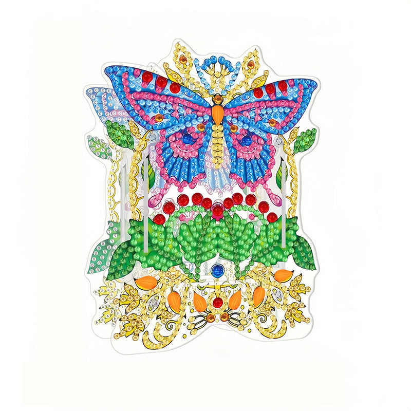 Schmetterling und Blätter Diamond Painting Stifthalter