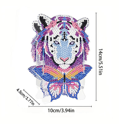 Tiger und Schmetterling Diamond Painting Stifthalter