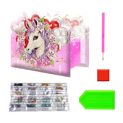 Einhorn und Herz Diamond Painting Stifthalter