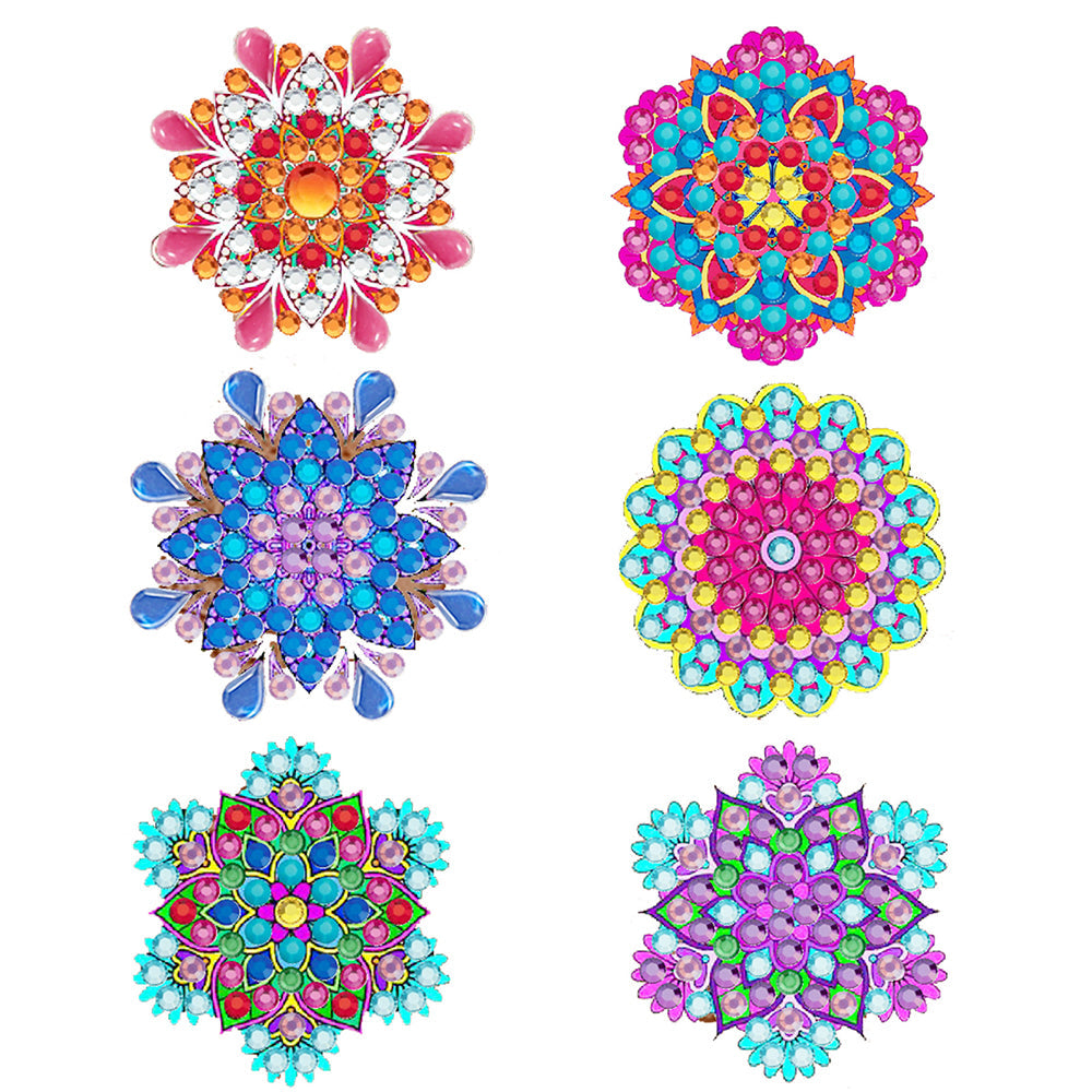 6Stück Schöne Blüten Handy Airbag Halter Diamond Painting