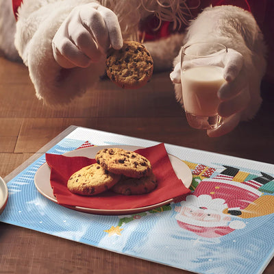 Weihnachten Schneemann und Weihnachtsmann Tischset für Wohndekoration Diamond Painting