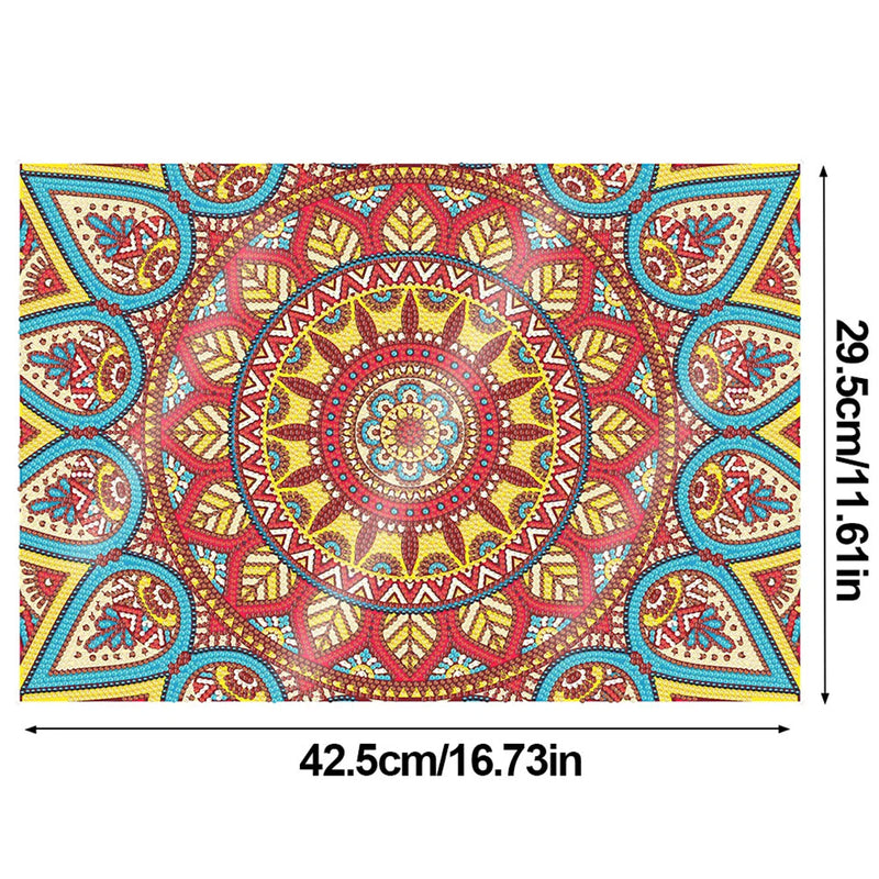 Rotes Mandala Tischset für Wohndekoration Diamond Painting