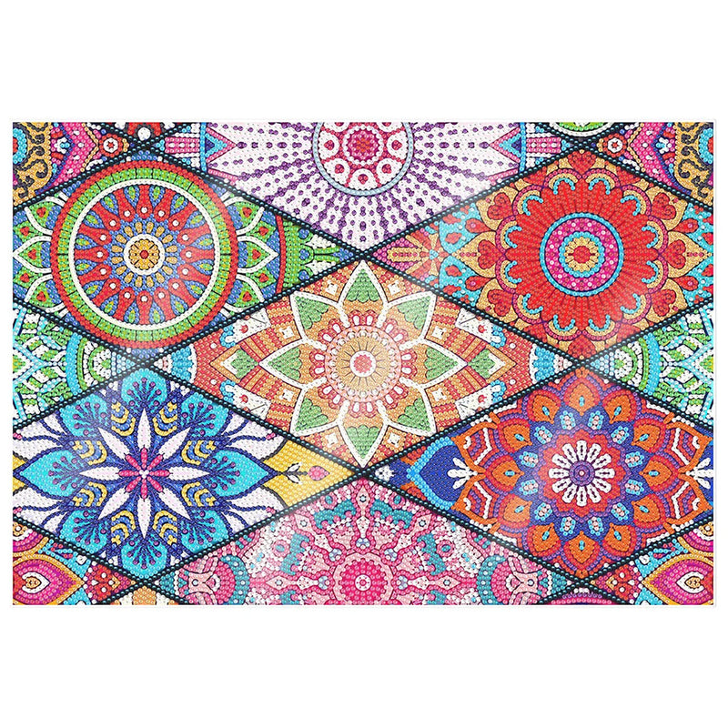 Bunte Blumen Mandala Tischset für Wohndekoration Diamond Painting