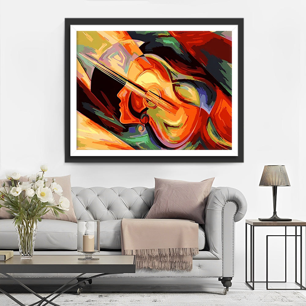 Abstrakt Frau Violine Diamond Painting