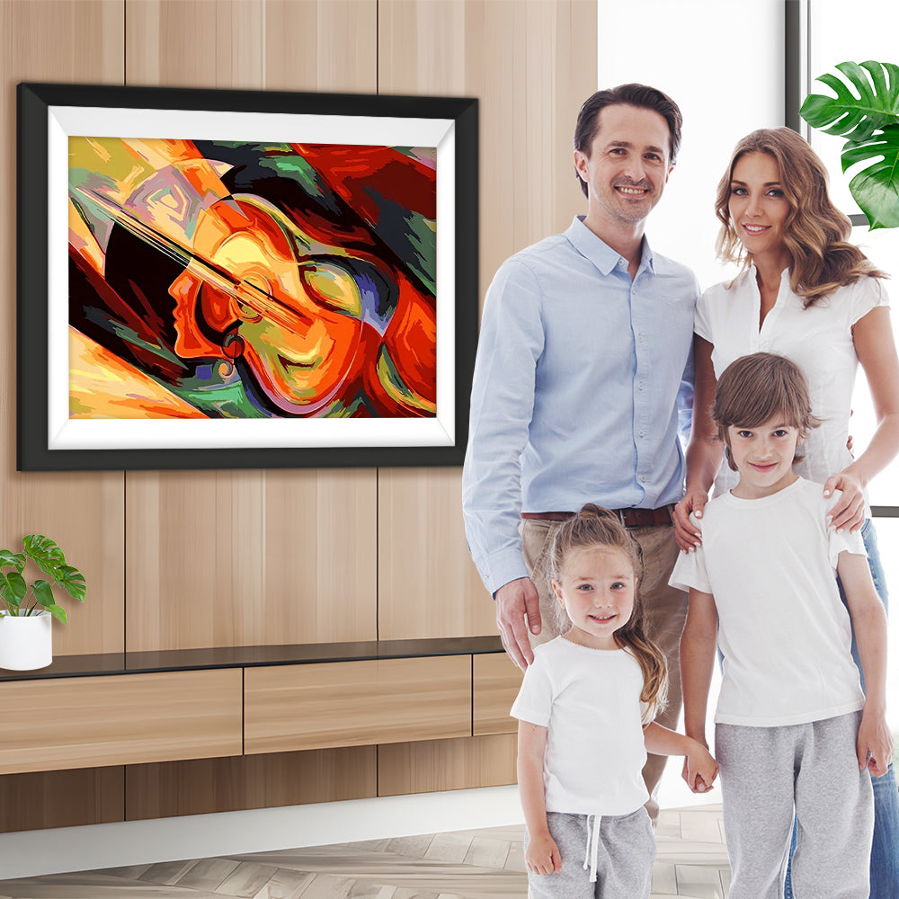 Abstrakt Frau Violine Diamond Painting