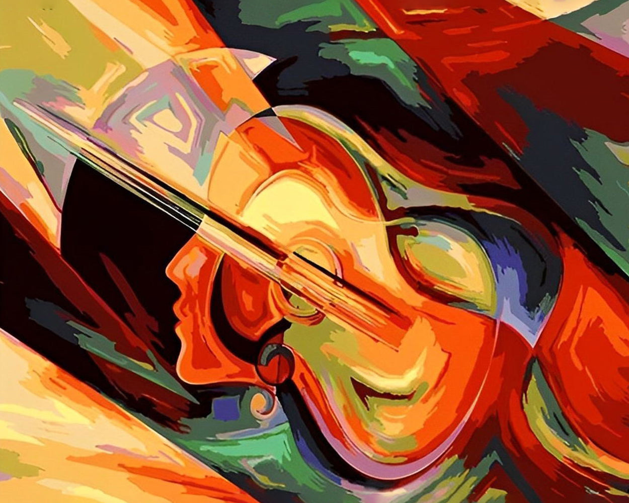 Abstrakt Frau Violine Diamond Painting