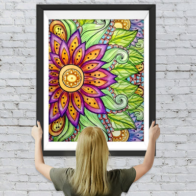 Abstrakte Blume Mandala Diamond Painting