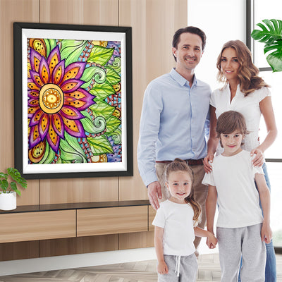 Abstrakte Blume Mandala Diamond Painting