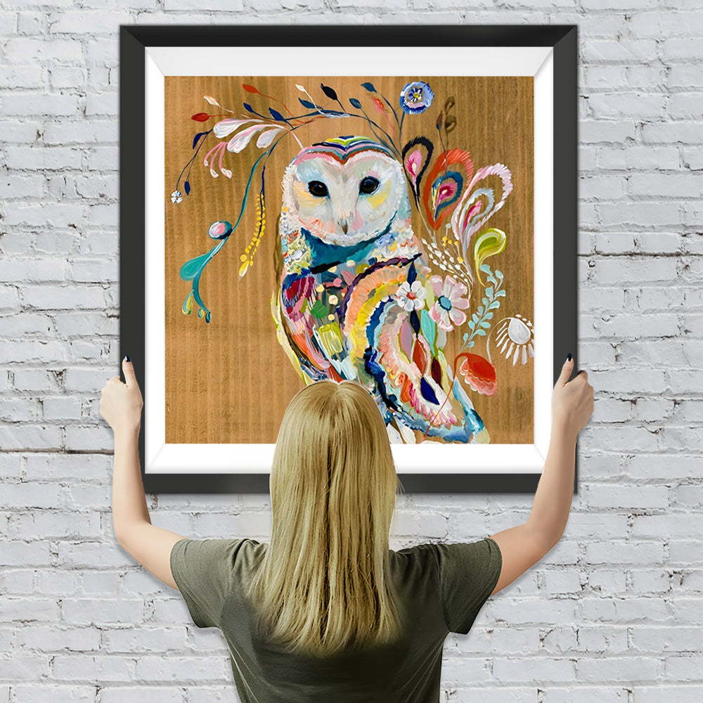 Abstrakte bunte Eule Diamond Painting