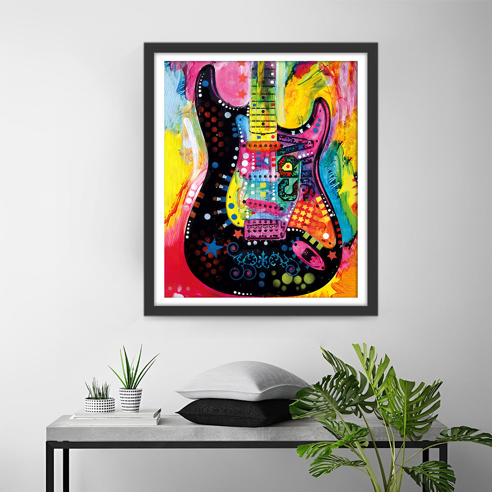 Abstrakte bunte Gitarre Diamond Painting