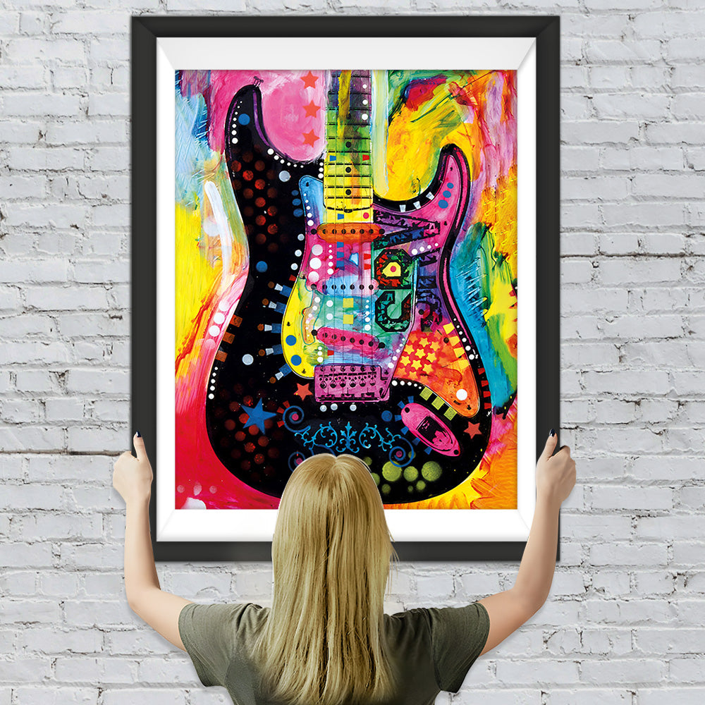 Abstrakte bunte Gitarre Diamond Painting