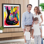 Abstrakte bunte Gitarre Diamond Painting