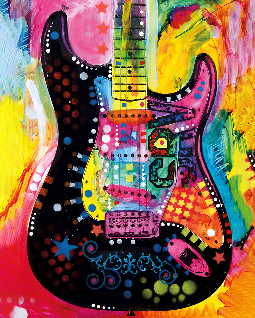 Abstrakte bunte Gitarre Diamond Painting