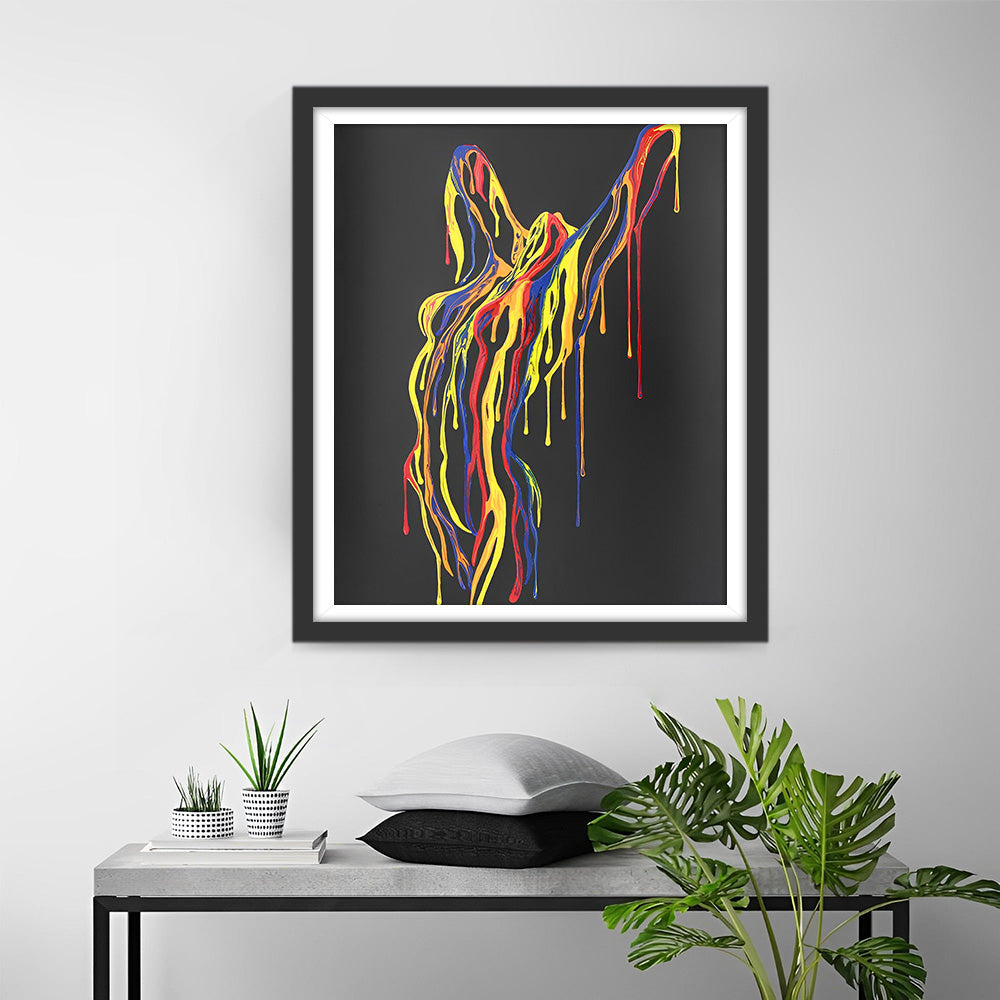 Abstrakte bunte Linien Frau Diamond Painting