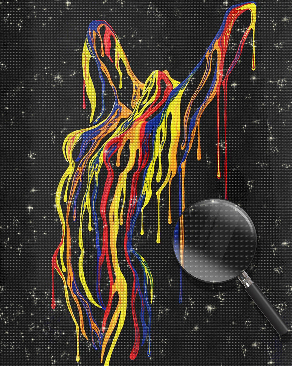 Abstrakte bunte Linien Frau Diamond Painting