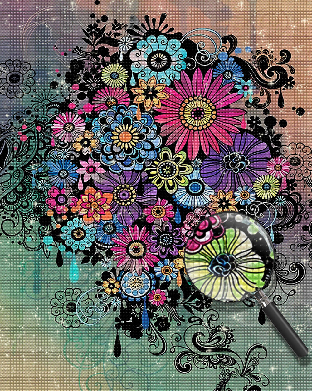 Abstrakte Chrysantheme Diamond Painting